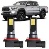 XFLHEHD Tacoma LED fog light packaging shows a complete two-piece upgrade kit for quick install.