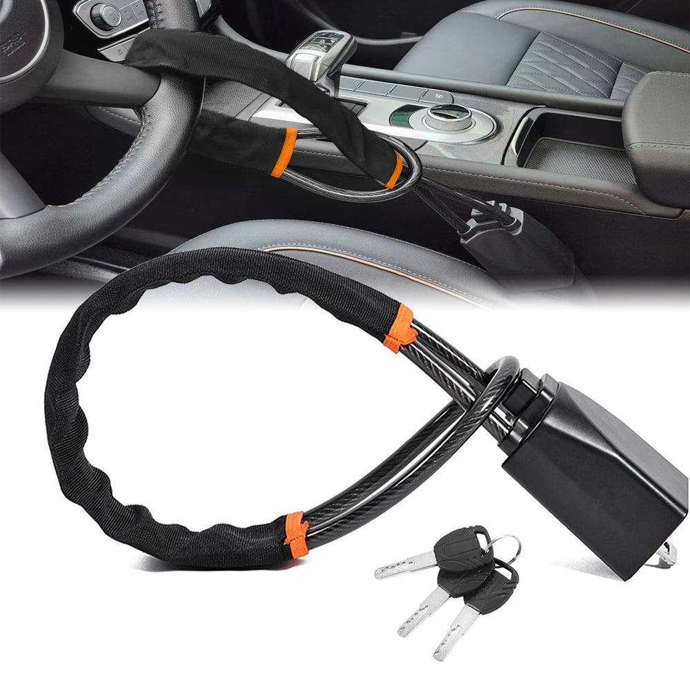 XGWZ DualGuard steering lock with collapsible 17-inch bar deters theft