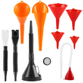 XhjzgcTech orange sloped funnel for controlled pouring and spill prevention.