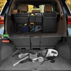 XHRING trunk organizer with spacious pockets organizing tools and toys neatly