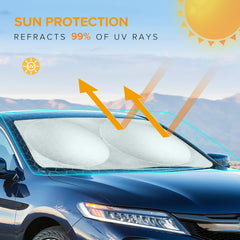 XHRING double-layer fabric blocks sun while keeping car interior cooler.