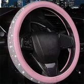 XIANGDING pink bling steering wheel cover on a 14-15 inch wheel boosts grip and style