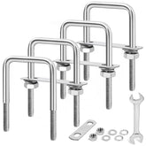 XIANGZI M10 square U-bolts set in stainless steel for trailer leaf springs.