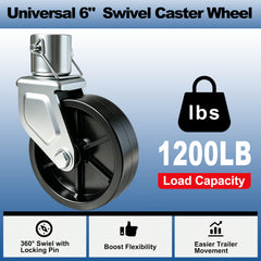 XIANGZI tongue jack wheel mounted on a 2-inch tube for versatility