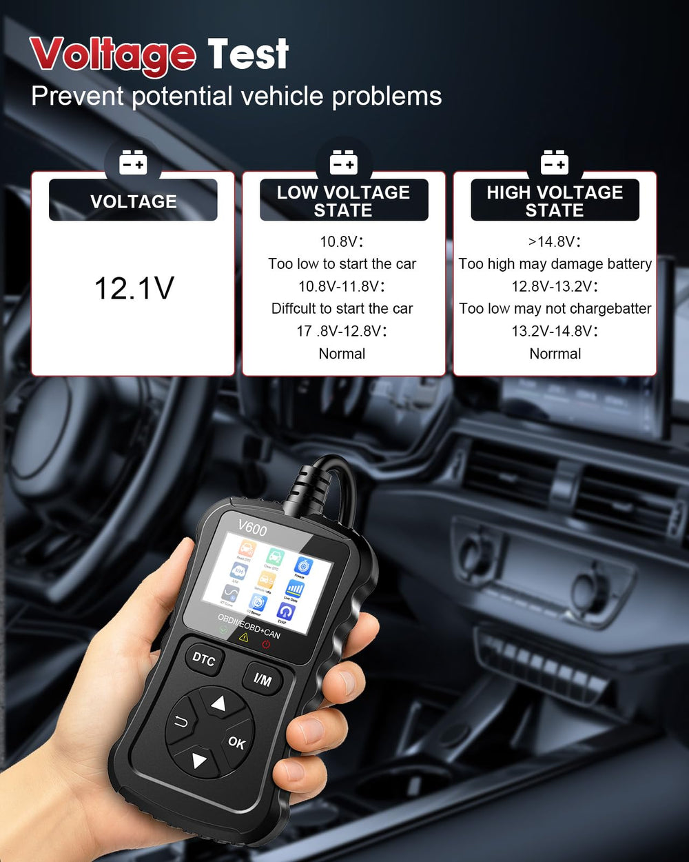 XIAUODO OBD2 scanner cables — long flexible cable for convenient access.