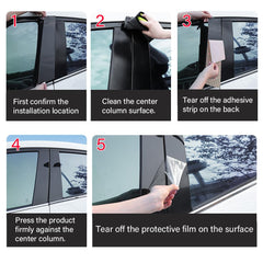 XICEWRY 8-piece CT5 black pillar stickers offer simple customization.