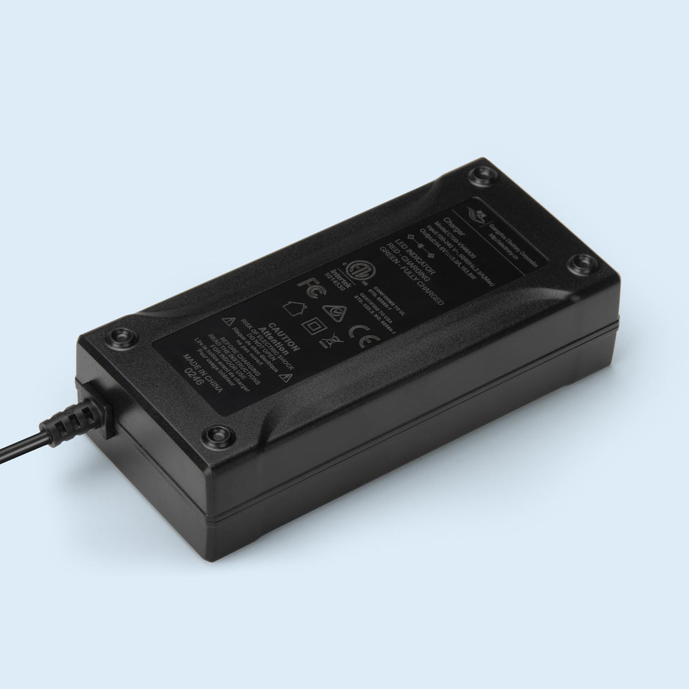 Xietongpo 54.6V charger with DC 5.5x2.5mm plug.