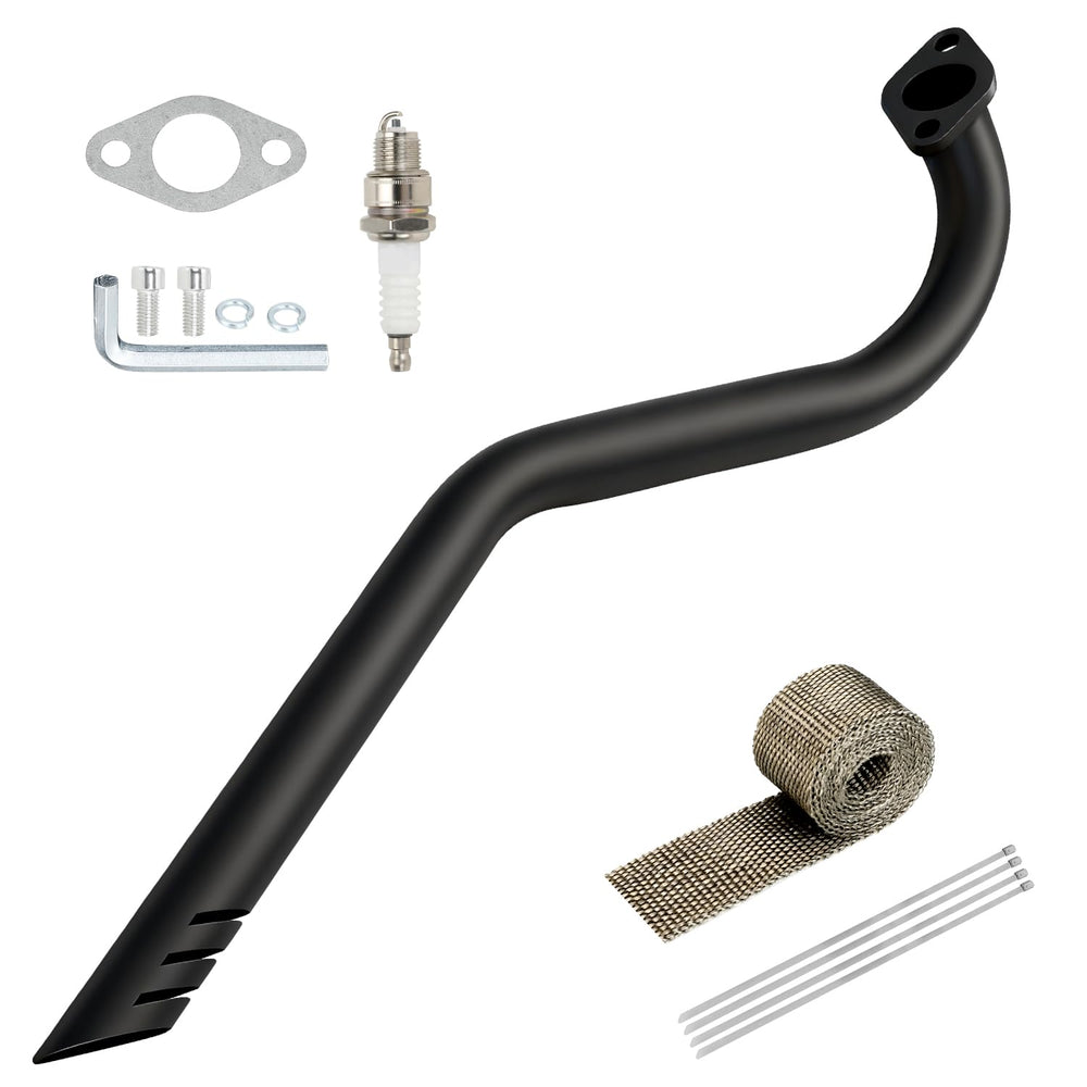 XIKOBY center exit exhaust on Predator 79cc improves legroom and ride aesthetics.