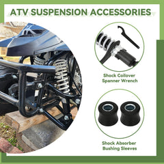 XIKOBY 275mm shocks with 55mm travel absorb impact on rough terrain.