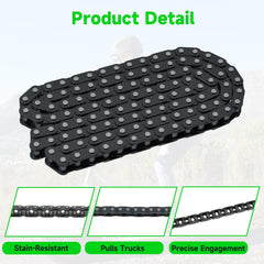 XIKOBY alloy steel and heat-treated chain delivering wear resistance.