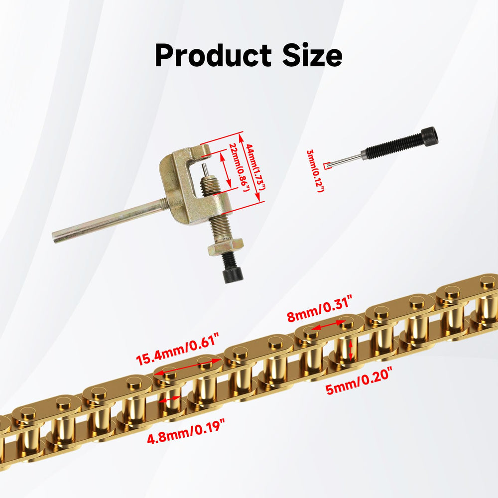 Durable high-strength steel alloy and heat-treatment for reliable chain performance.