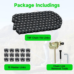 XIKOBY T8F drive chain designed for heavy-duty use on pit bikes.
