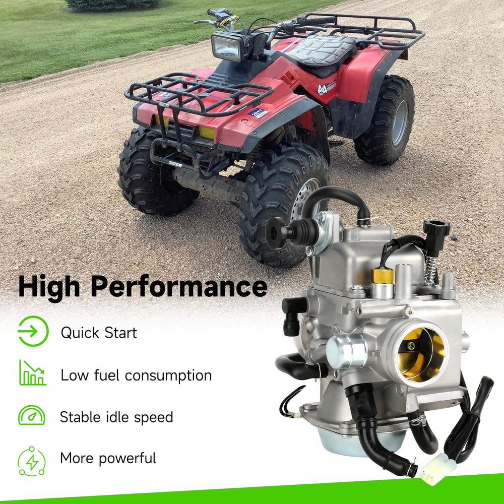 XIKOBY TRX350 carburetor kit back view shows heater plug compatibility for easy install