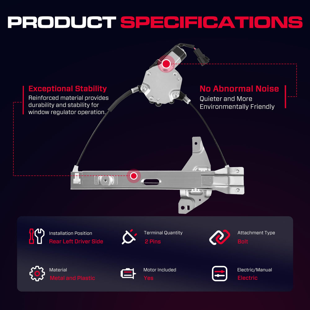 XIMAKA 2014-2016 Impala Limited regulator fit facilitates reliable power windows.