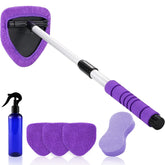 XINDELL windshield cleaner tool with extendable handle reaching across a car windshield