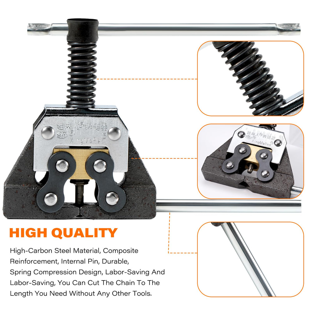 Tool compatible with chain sizes 420 to 630 for versatility