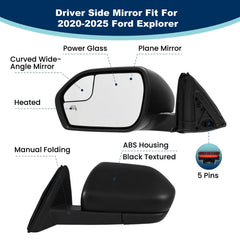 Xingsichuang Ford Explorer left mirror for 2020-2025 with heated glass