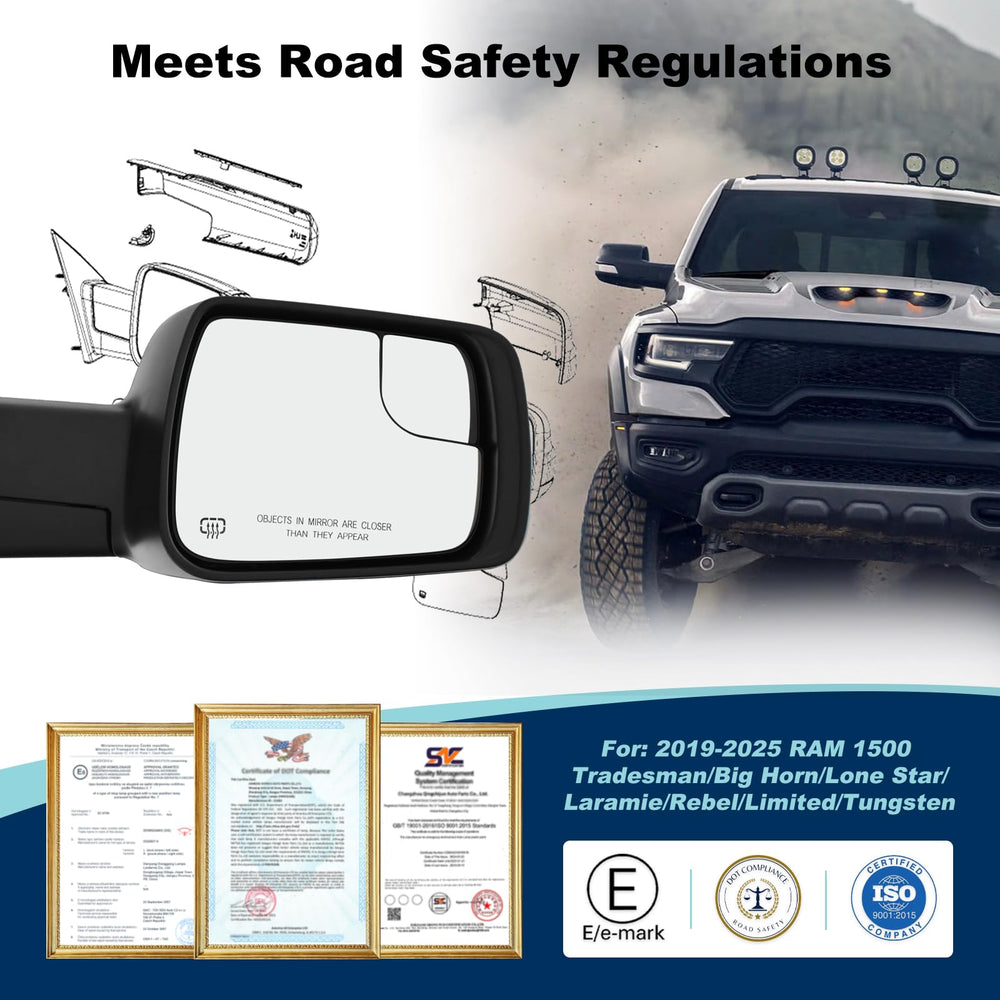 Xingsichuang Ram 1500 side-view mirror designed for easy swap.