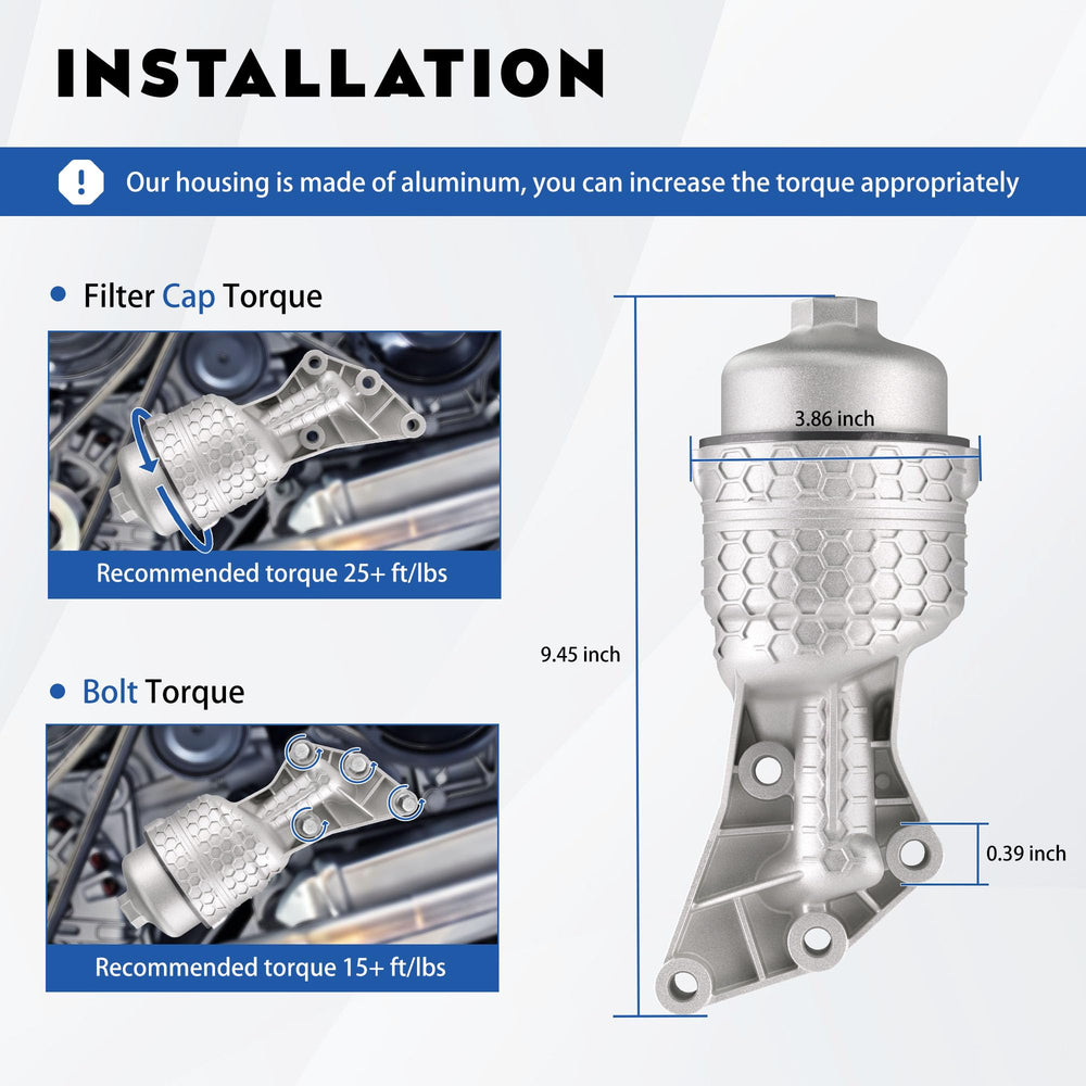 XINLIN 26300-3LAA0 aluminum oil filter housing Sorento side view