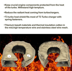 XINPENGLIU T3 Turbo Blanket mounted on turbine housing demonstrates radiant heat protection