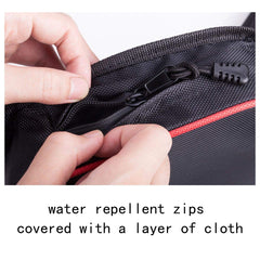 Xintre 1680D waterproof fabric shields contents from rain and splashes.