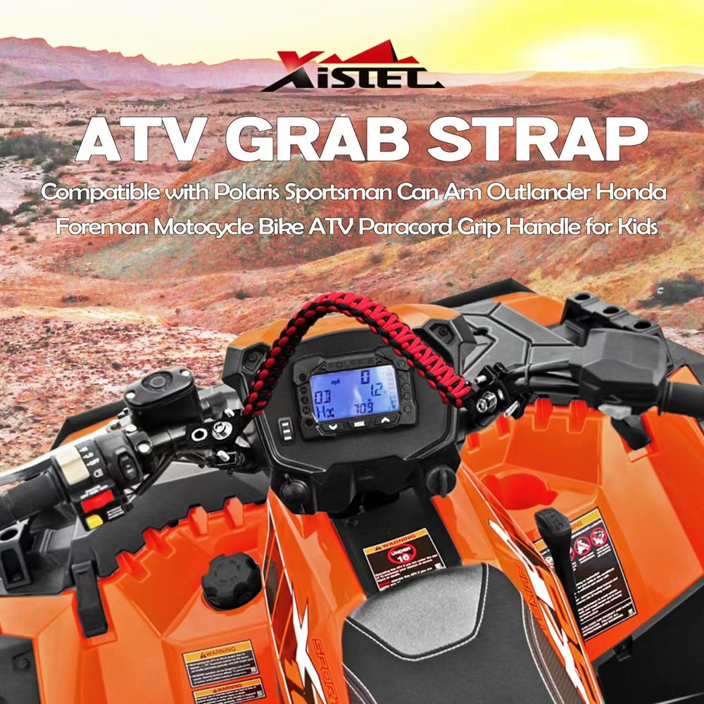 Xislet grab strap mounted on Polaris ATV improves passenger stability