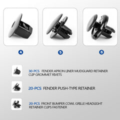 Xislet rear bumper cover fender clips designed for easy installation.