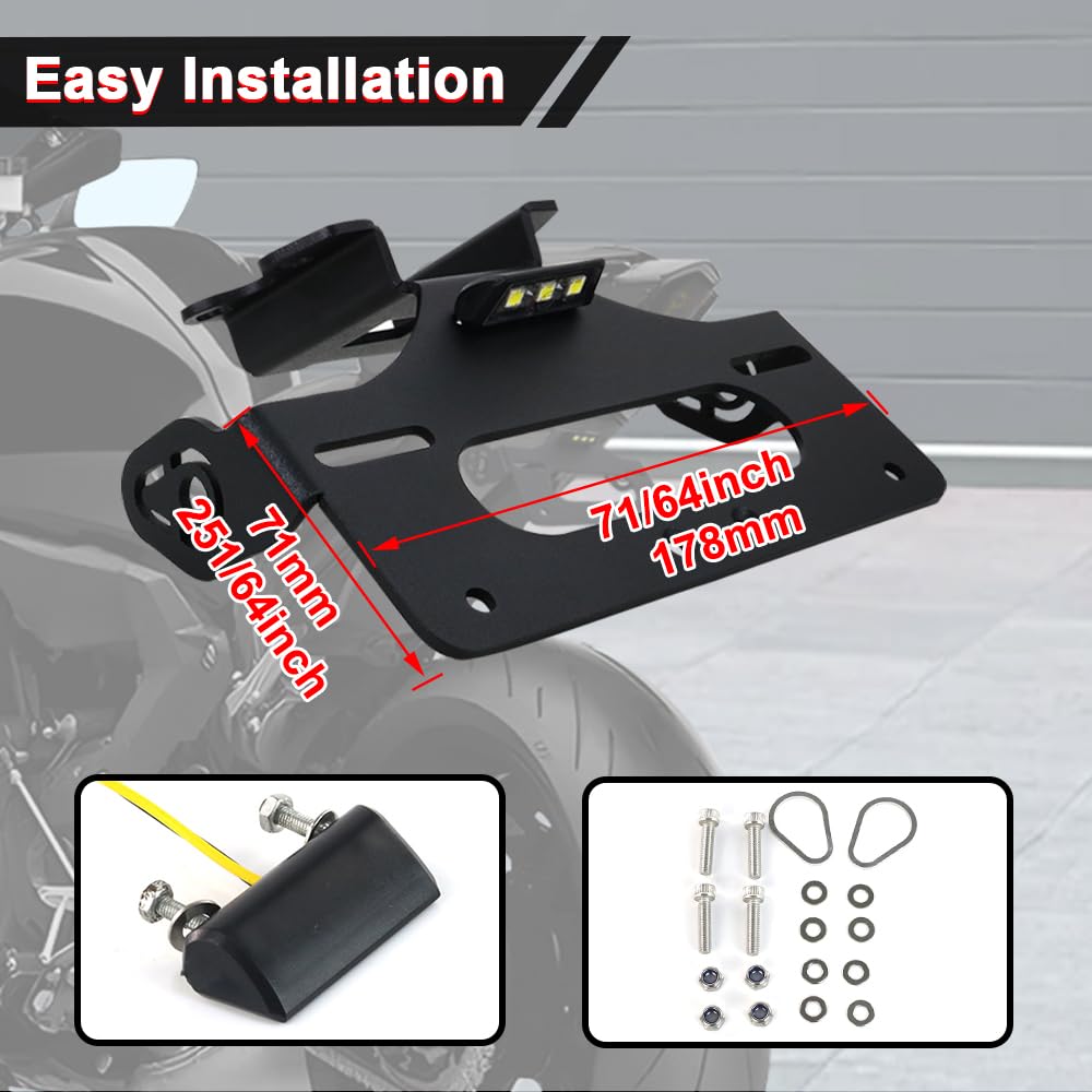 Xitomer MT-07 FZ-07 bracket side view showing slim profile.