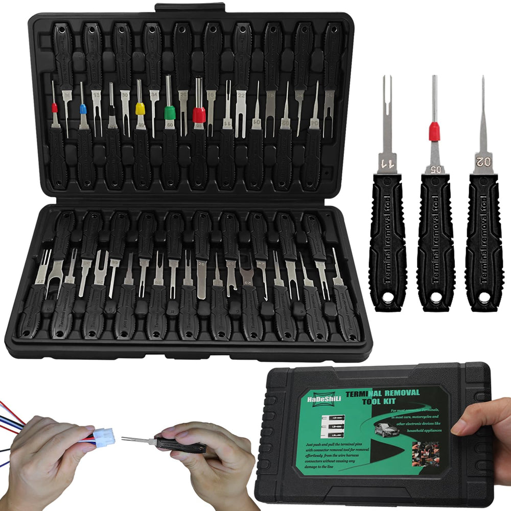 XLWJBES 41-piece terminal removal kit in blow-molded case for on-site wiring repairs