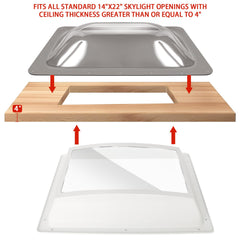 XMK skylight color options show smoke gray white and clear variants