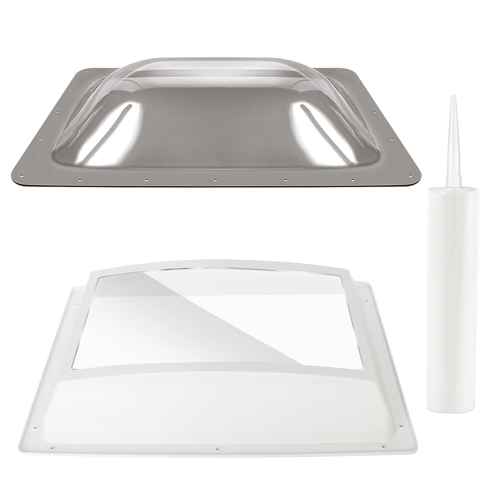 XMK RV skylight outer dome smoke gray filters heat while letting light in