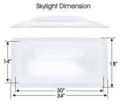 XMK tawny outer dome reduces glare while preserving sky view inside the RV.