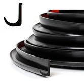 XmuxHai RV rain gutter J-shape 16ft black for reliable water diversion