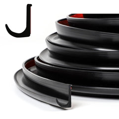 XmuxHai RV rain gutter J-shape 16ft black for reliable water diversion