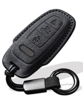 XMZAIMY Audi key fob cover suede close-up showing premium texture and protection.
