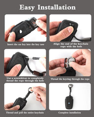 XMZAIMY black suede case shields BMW key from scratches and dust.