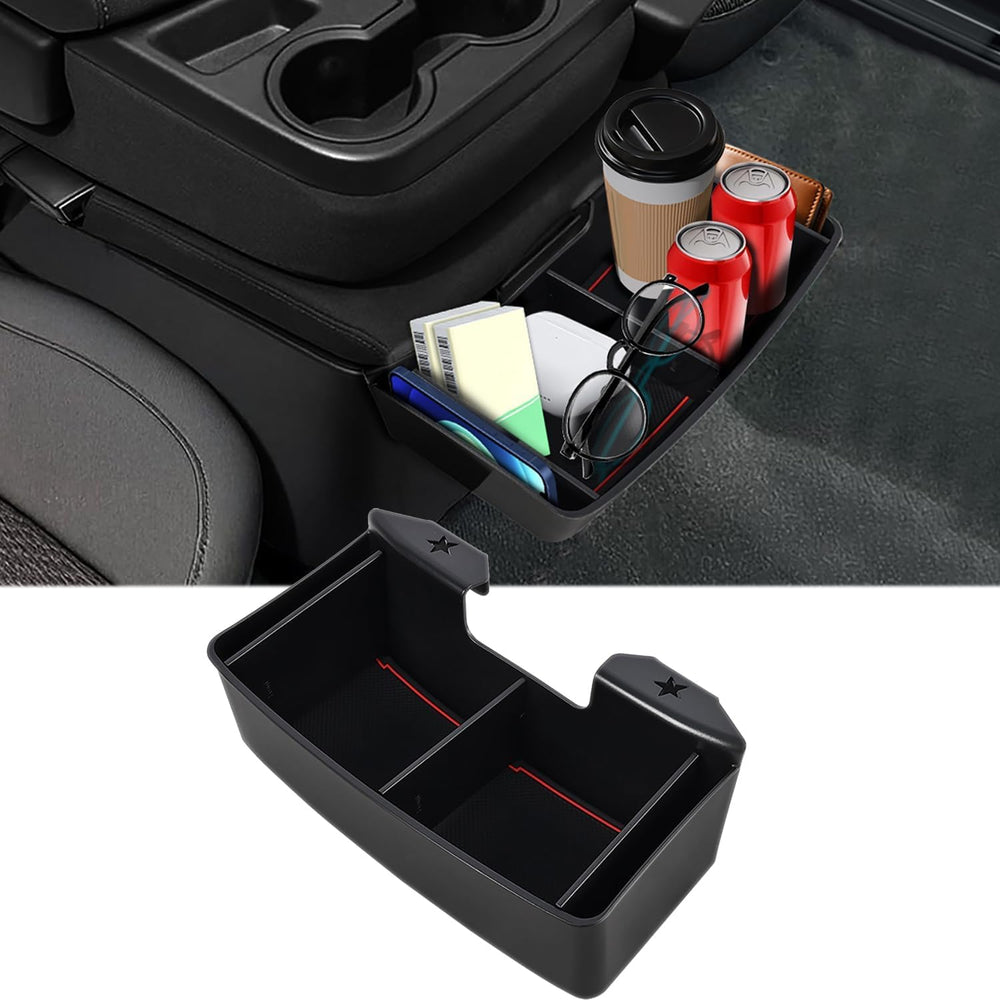 Xomzema center console divider keeps items organized and within reach.