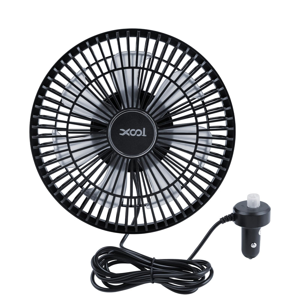XOOL Clip Car Fan 9-inch front view delivers strong cabin cooling.