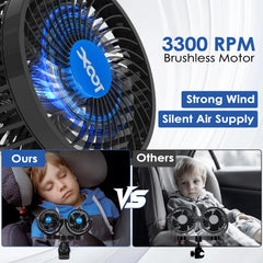 XOOL Clip Car Fan adjustable clamp for multiple surfaces
