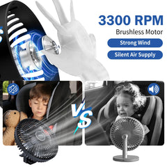 XOOL Clip Car Fan clip-on design for versatile mounting.