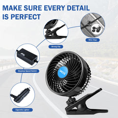 XOOL versatile use fan suitable for car stroller desk and camping