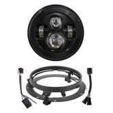 XPCTD 7-inch LED headlight with bracket for touring bikes brightens night rides.