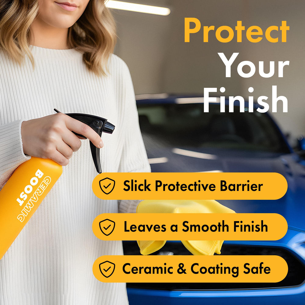 Dust and debris repelled by XPEL Ceramic Boost treated exterior.