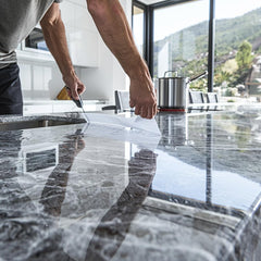 Edge trimming enables tailored coverage on shelves and panels