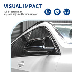 XPHAZZ glossy black mirror caps set, enhance vehicle silhouette on compatible models.