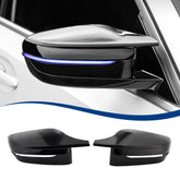 XPHAZZ side mirror cover gloss black, front view, enhances BMW G20’s sporty exterior