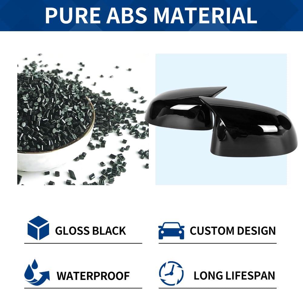 XPHAZZ mirror cap close-up in gloss black, UV-painted finish.