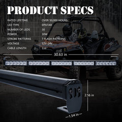 Xprite 30-inch chase bar kit with 15-foot power cable for easy wiring