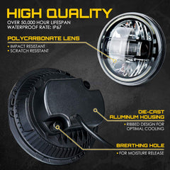 Xprite 7-inch round headlights plug-and-play setup with Canbus-ready cables.