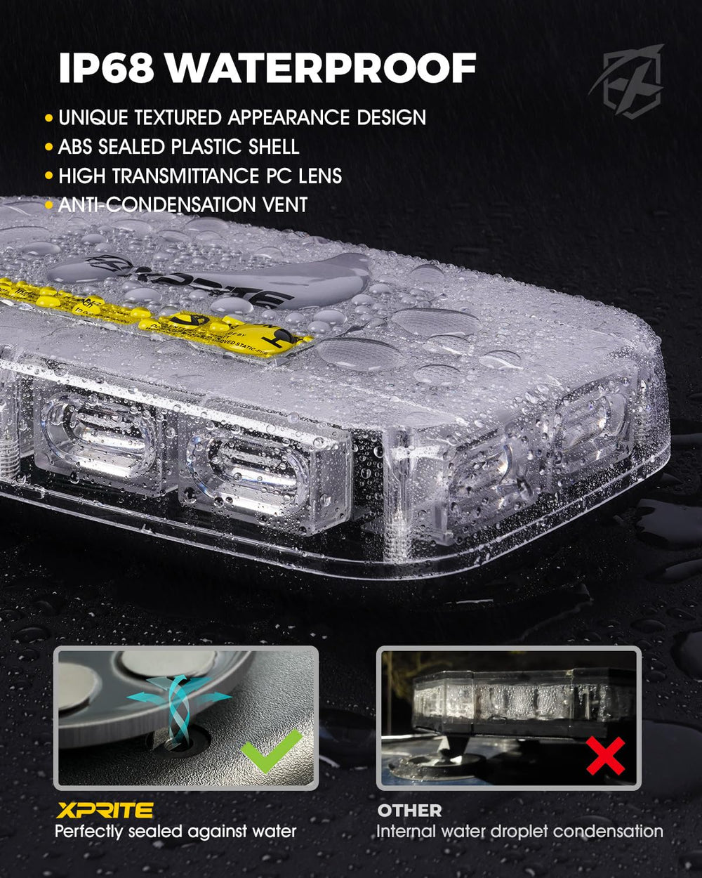 Xprite ABS housing with crystal clear lens delivers bright beacon in day and night